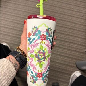 Floral Starbucks  Tumbler with Straw